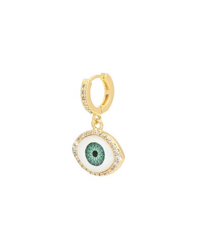 Crystal Haze Fortuna Gold-plated, Enamel, Glass And Cubic Zirconia Single Hoop Earring