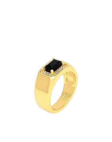 Crystal Haze Ring Gold Size 4.25 Brass, 750/1000 Gold Plated, Cubic Zirconia, Agate