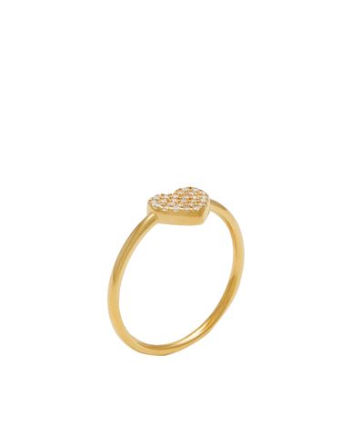 Kurshuni Cuore Ring Woman Ring Gold Size 6.75 925/1000 Silver, Cubic Zirconia