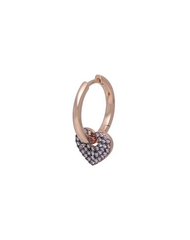 Kurshuni Heart Earring Woman Single Earring Gold Size - 925/1000 Silver, Cubic Zirconia