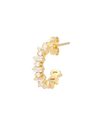 Kurshuni Eternal Hoop Earring Woman Single Earring Gold Size - 925/1000 Silver, Cubic Zirconia