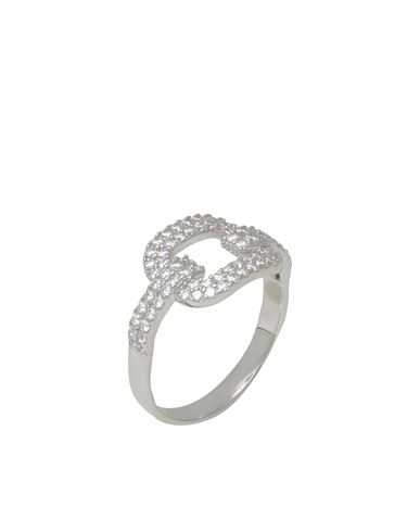 Kurshuni Link Ring Woman Ring Silver Size 6 925/1000 Silver, Cubic Zirconia