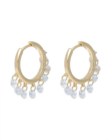 Kurshuni Shining Dots Earrings Woman Earrings Gold Size - 925/1000 Silver, Cubic Zirconia