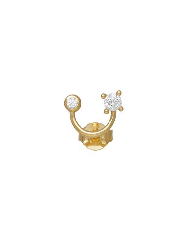 Kurshuni Sun Rise Earring Woman Single Earring Gold Size - 925/1000 Silver, Cubic Zirconia