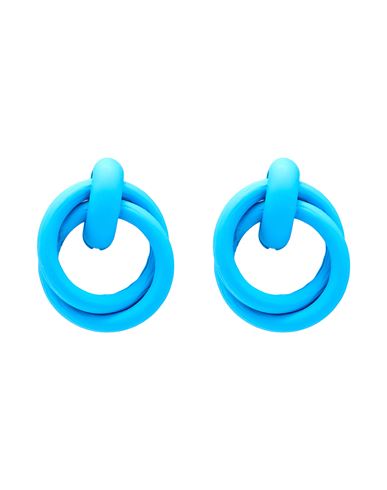 8 By Yoox Knot Hoop Earrings Woman Earrings Azure Size - Metal In Blue