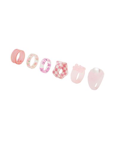 8 By Yoox Ring Set Woman Ring Pink Size Onesize Plastic