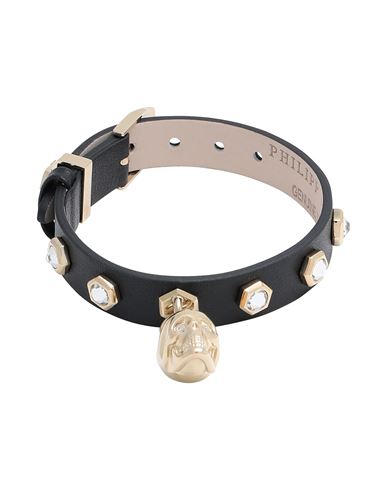 Philipp Plein 3d Skull Woman Bracelet Black Size - Stainless Steel, Soft Leather, Crystal