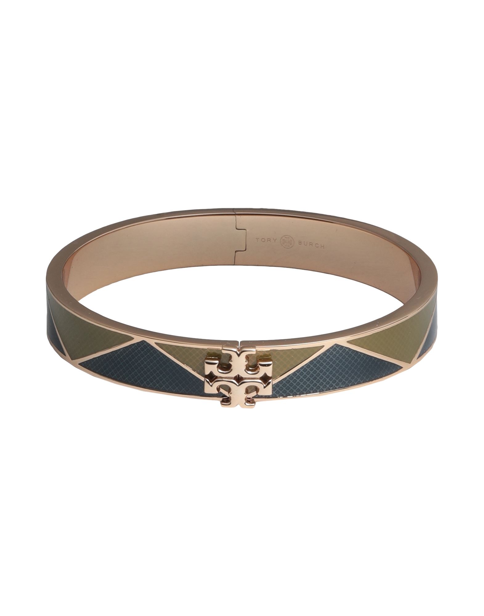 Tory Burch バングル 女らしく ホワイト・ゴールド メタル・エナメル 