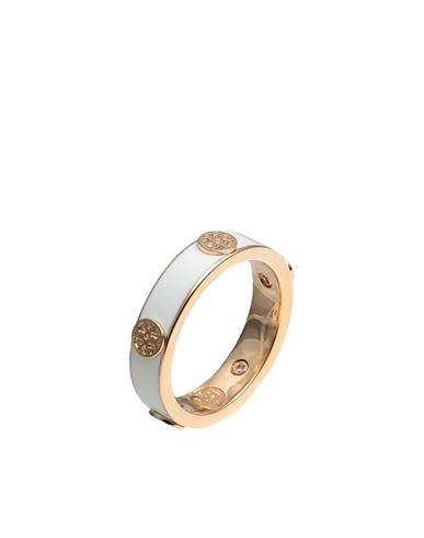 Tory Burch Woman Ring Ivory Size 6 Metal In White | ModeSens