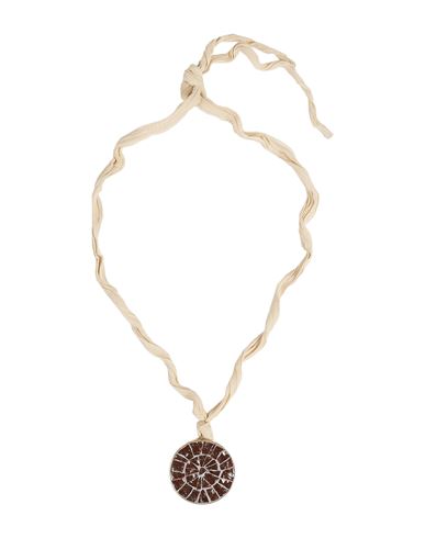 Jil Sander Woman Necklace Brown Size - Textile Fibers, Metal
