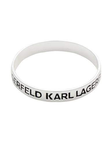 Karl Lagerfeld K/essential Logo Bracelet Man Bracelet Silver Size L Brass