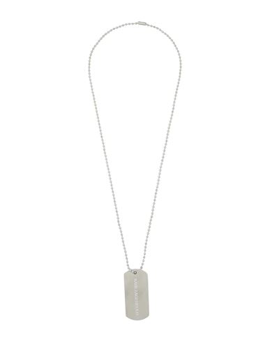 Karl Lagerfeld Id Logo-plaque Necklace In Silver