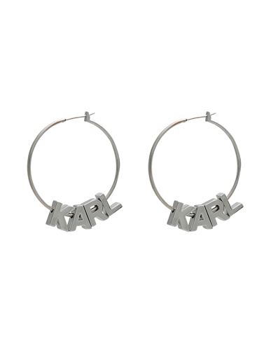 Karl Lagerfeld K/karl Logo Hoop Earrings Woman Earrings Silver Size - Brass