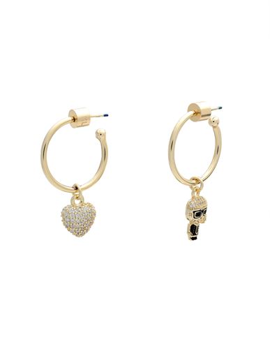Karl Lagerfeld K/ikonik Pave Heart Earrings Woman Earrings Gold Size - Silver, Brass, Zirconia