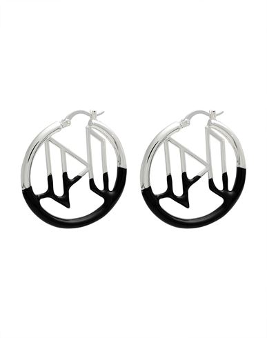 Karl Lagerfeld K/monogram Dip Hoop Earrings Woman Earrings Silver Size - Brass, Enamel