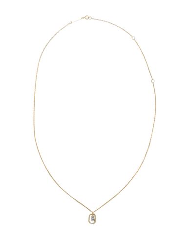 P D Paola Mini Letter E Necklace Woman Necklace Gold Size - 925/1000 Silver, Zirconia