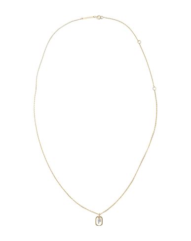 P D Paola Mini Letter F Necklace Woman Necklace Gold Size - 925/1000 Silver, Zirconia