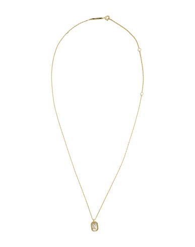 Mini Letter E Necklace Woman Necklace Gold Size - 925/1000 Silver, Zirconia