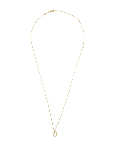 P D Paola Mini Letter I Necklace Woman Necklace Gold Size - 925/1000 Silver, Zirconia
