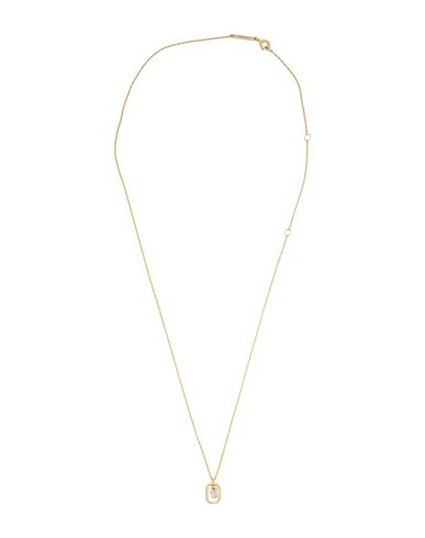 P D Paola Mini Letter U Necklace Woman Necklace Gold Size - 925/1000 Silver, Zirconia