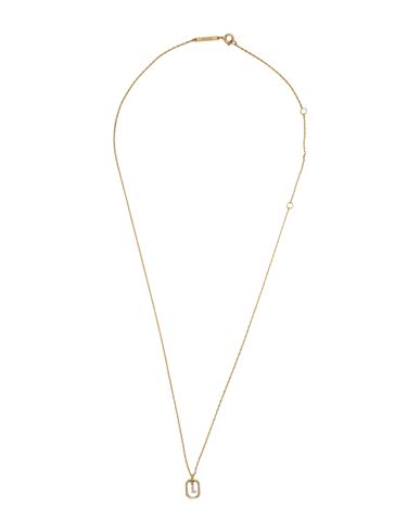 P D Paola Mini Letter L Necklace Woman Necklace Gold Size - 925/1000 Silver, Zirconia