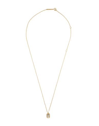 P D Paola Mini Letter M Necklace Woman Necklace Gold Size - 925/1000 Silver, Zirconia