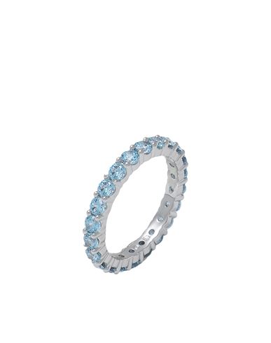 Shop Swarovski Matrix Ring, Round Cut, Blue, Rhodium Plated Woman Ring Azure Size 9.25 Metal, Cubic Zirco