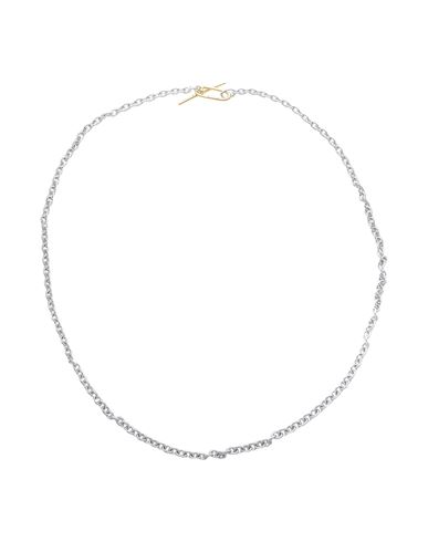 P D Paola Long Beat Chain Necklace Woman Necklace Silver Size - Brass, Rhodium-plated, 750/1000 Gold