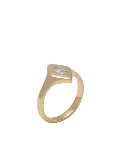 P D Paola Kate Stamp Ring Woman Ring Gold Size 7.5 925/1000 Silver, 750/1000 Gold Plated, Zirconia