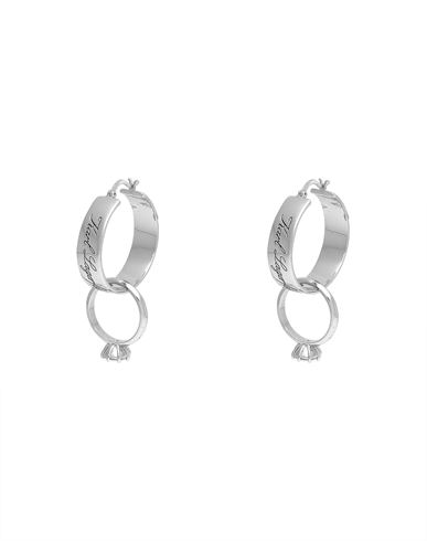 Karl Lagerfeld Hotel Karl Hoop Earrings Woman Earrings Silver Size - Brass, Glass