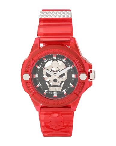 Philipp Plein Men's The $kull Red Transparent Silicone Strap Watch 45mm In Red