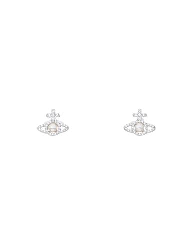 Vivienne Westwood Woman Earrings Silver Size - Brass, Cubic Zirconia