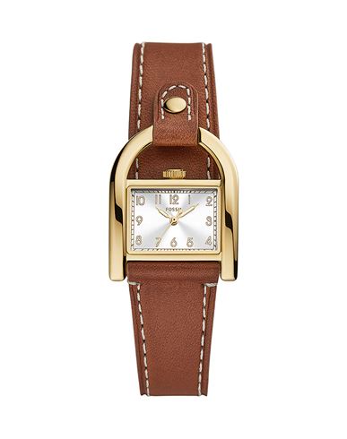 FOSSIL FOSSIL HARWELL WOMAN WRIST WATCH BROWN SIZE - SOFT LEATHER, STAINLESS STEEL