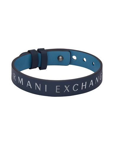 Armani Exchange Man Bracelet Blue Size - Soft Leather
