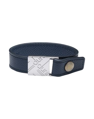 Dunhill Man Bracelet Navy Blue Size L Soft Leather