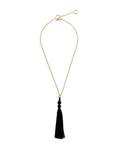 Jil Sander Woman Necklace Black Size - Metal, Textile Fibers