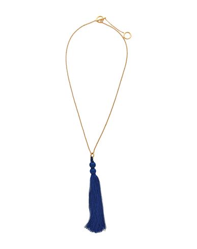 Jil Sander Woman Necklace Blue Size - Metal, Textile Fibers
