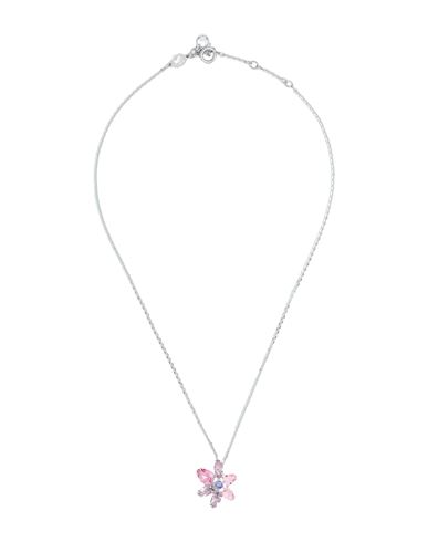 Swarovski Gema Pendant, Mixed Cuts, Flower, Pink, Rhodium Plated Woman Necklace Pink Size - Swarovsk In Metallic