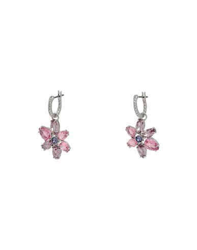 Shop Swarovski Gema Drop Earrings, Mixed Cuts, Flower, Pink, Rhodium Plated Woman Earrings Pink Size - Sw