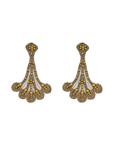 Moschino Couture Woman Earrings Yellow Size - Textile Fibers, Metal In Gold