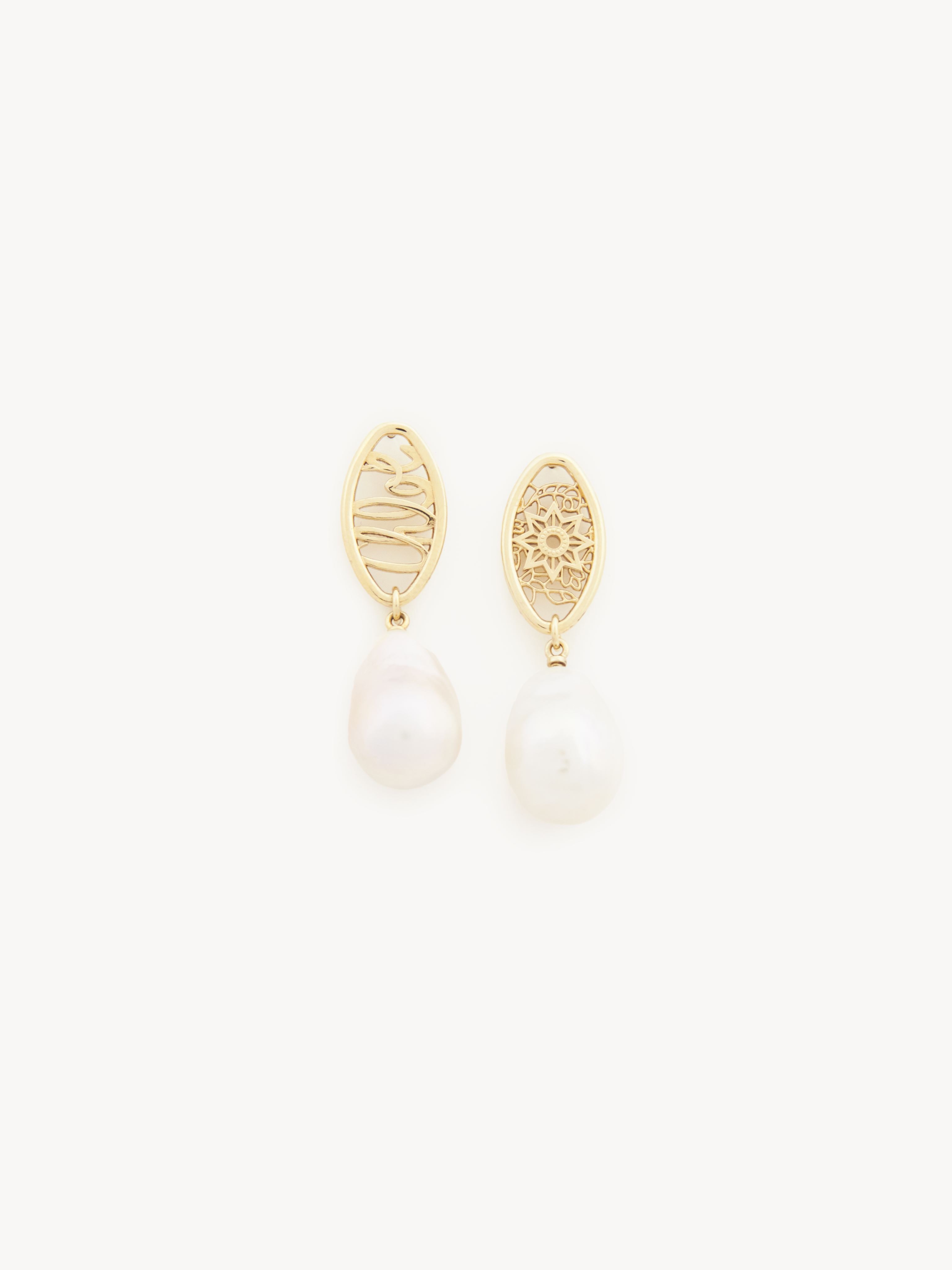 Chloé Boucles D'oreilles Darcey Lace Femme Blanc Taille Onesize 100% Laiton, Hyriopsis Cumingii, Farmed, C In White