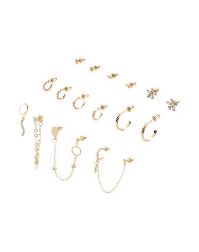 8 By Yoox Multiple Shapes Chains And Rhinestones Earrings Set Woman Earrings Gold Size - Metal Alloy