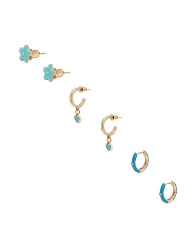 8 By Yoox Enamelled Earrings Set Woman Earrings Turquoise Size - Metal Alloy, Enamel, Glass In Blue