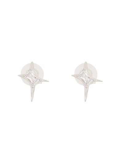 8 By Yoox Futuristic Star Earrings Man Earrings Silver Size - Metal Alloy, Glass