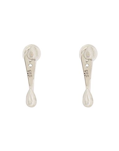 8 By Yoox Silver Futuristic Drop Earrings Man Earrings Silver Size - Stainless Steel