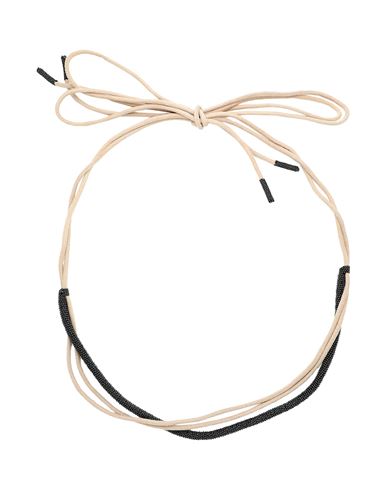 Brunello Cucinelli Woman Necklace Beige Size - Soft Leather, Metal