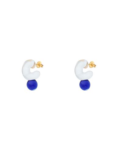 Levens Jewels Drop Mini Hoops Woman Earrings Blue Size - Borosilicate Glass, Brass