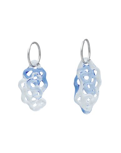 Levens Jewels Sponge Hoops Cobalto Woman Earrings Blue Size - Borosilicate Glass, Brass