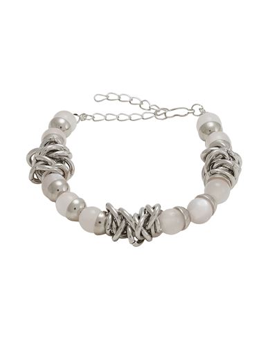 8 By Yoox Resin Beads & Metal Knots Bracelet Man Bracelet Silver Size - Steel, Resin