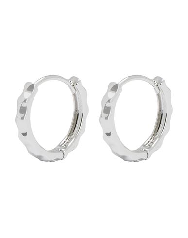 8 By Yoox Carved Small Hoops Man Earrings Silver Size - Metal Alloy